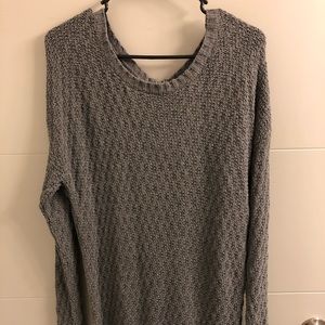 Grey Long Sleeved Sweater Dress